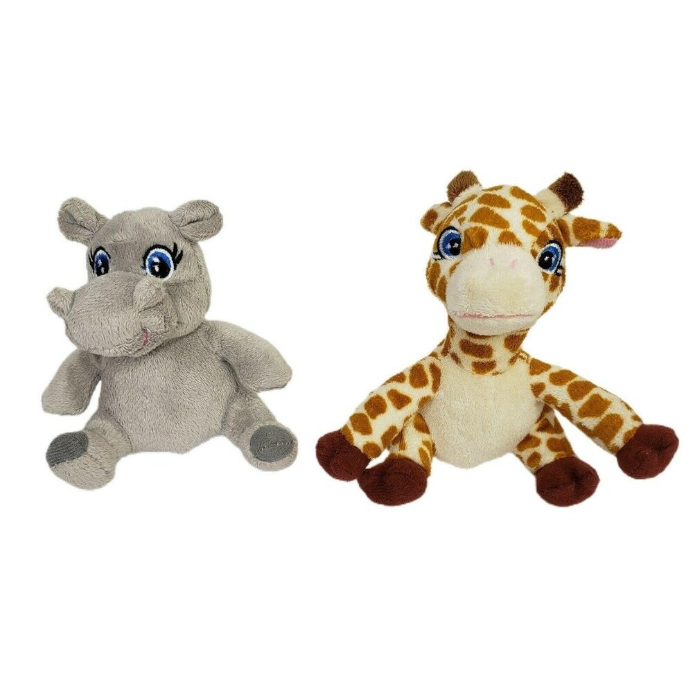Garanimals Baby Hippo Giraffe Plush Stuffed Animal Lovey Embroidered Eyes